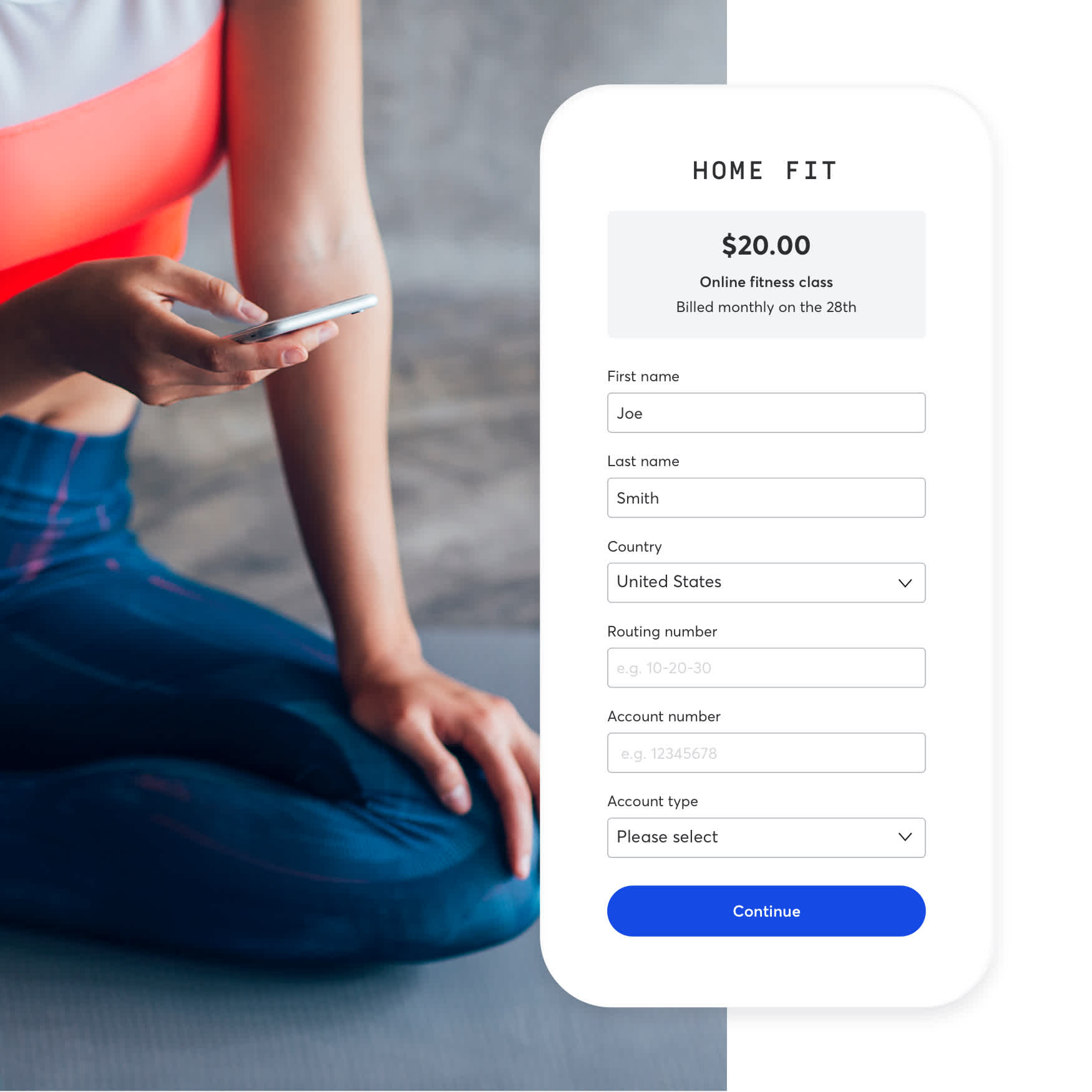 For subscription and membership payments