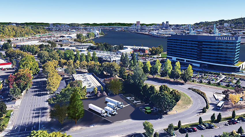 Rendering of the Electric Island project located near DTNA headquarters on Swan Island in Portland.