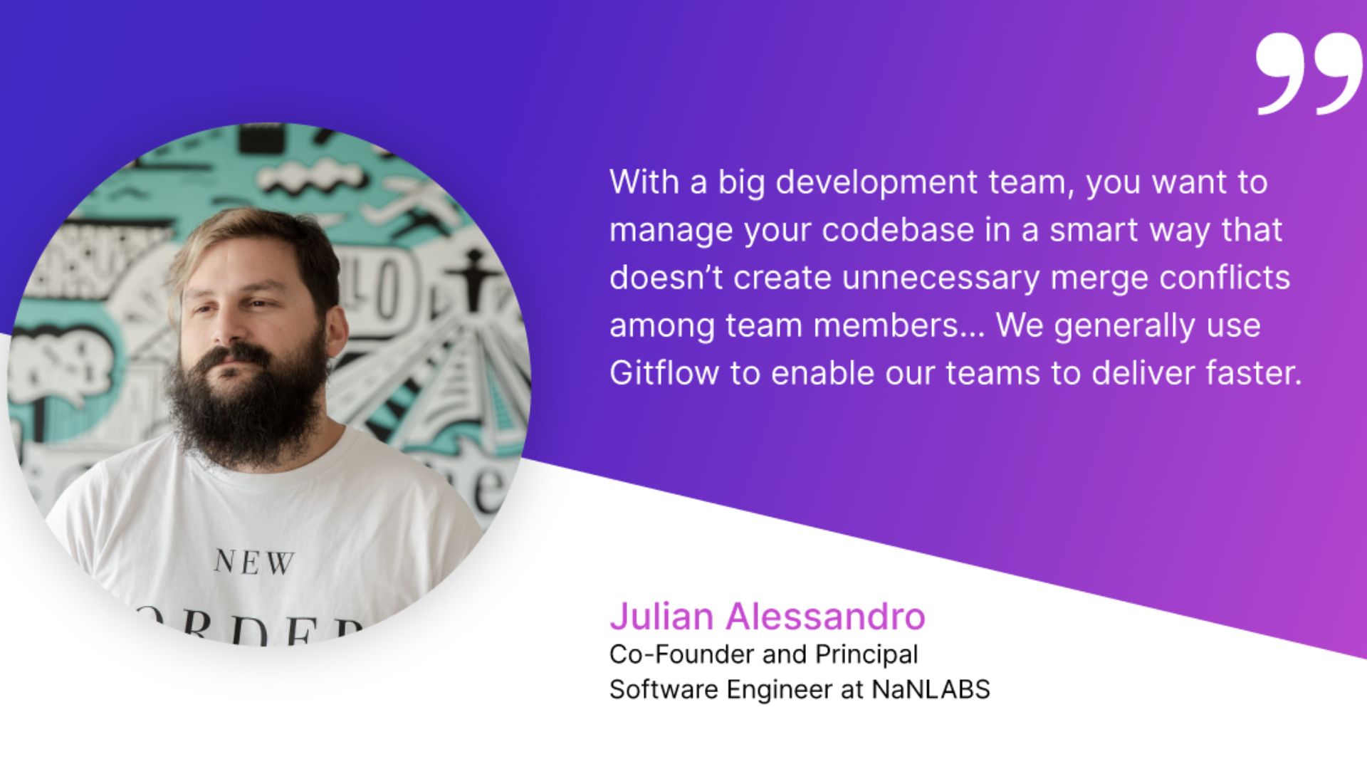 Quote about team augmentation by Julian, Co-Founder and Head of Finance at NaNLABS