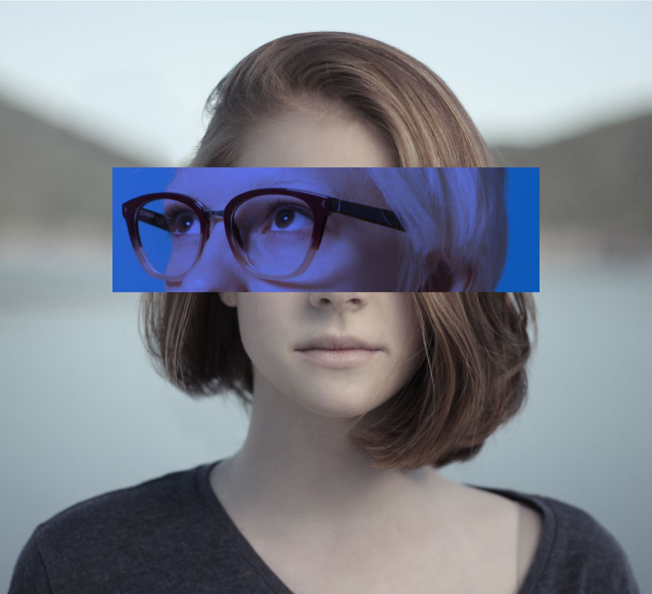 Custom design collage girl with glasses