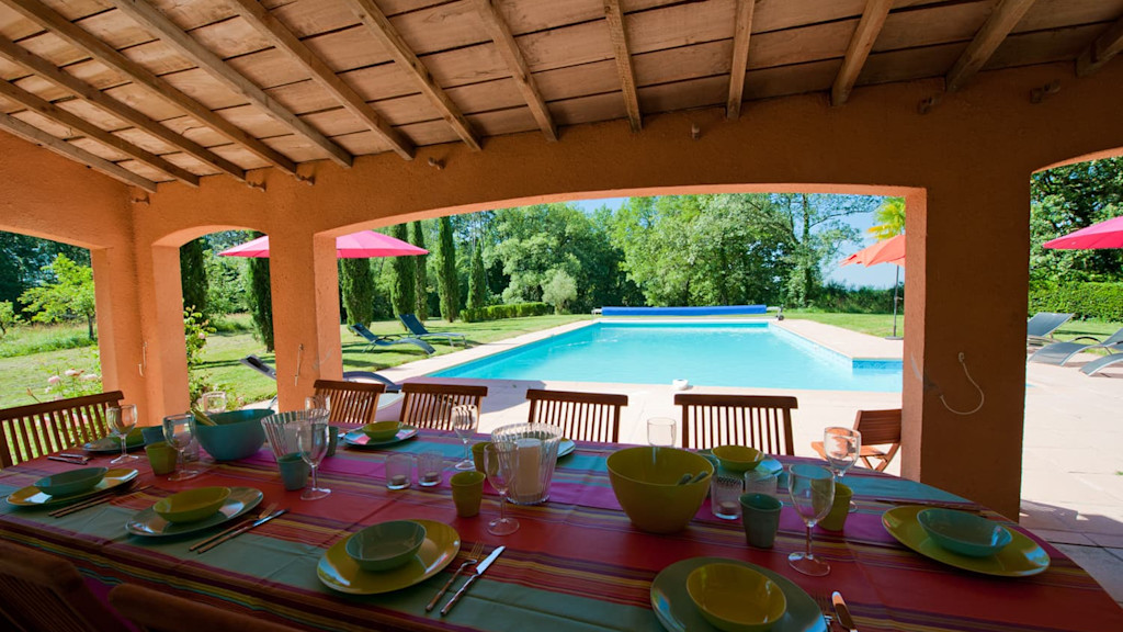 Poolside summer dining Poolside summer dining