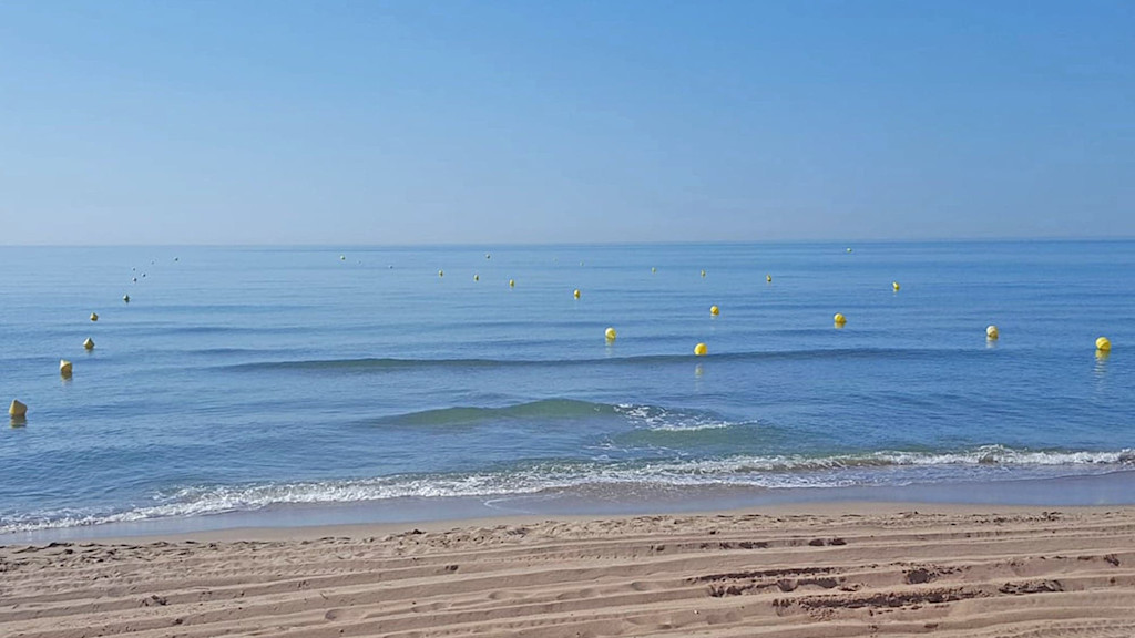 Mediterranean sandy beach in Portiragne Plage Mediterranean sandy beach in Portiragne Plage