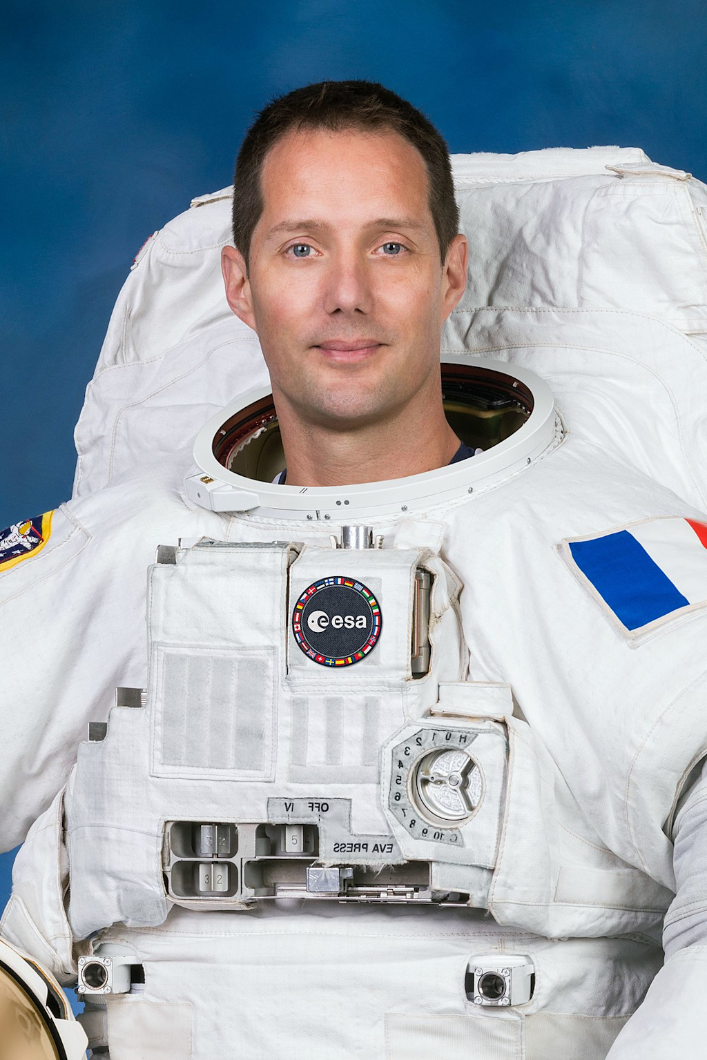 Thomas Pesquet, official portrait in EMU (2020) cropped Thomas Pesquet, official portrait in EMU (2020) cropped