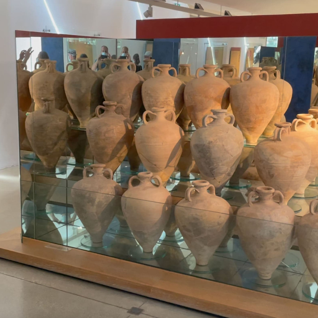 Hand made pottery vases used to store and transport regional wine Hand made pottery vases used to store and transport regional wine
