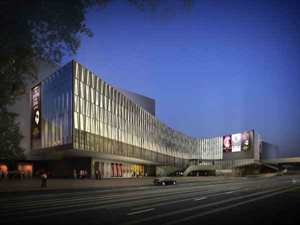 East Kowloon Cultural Centre Exterior Night Render