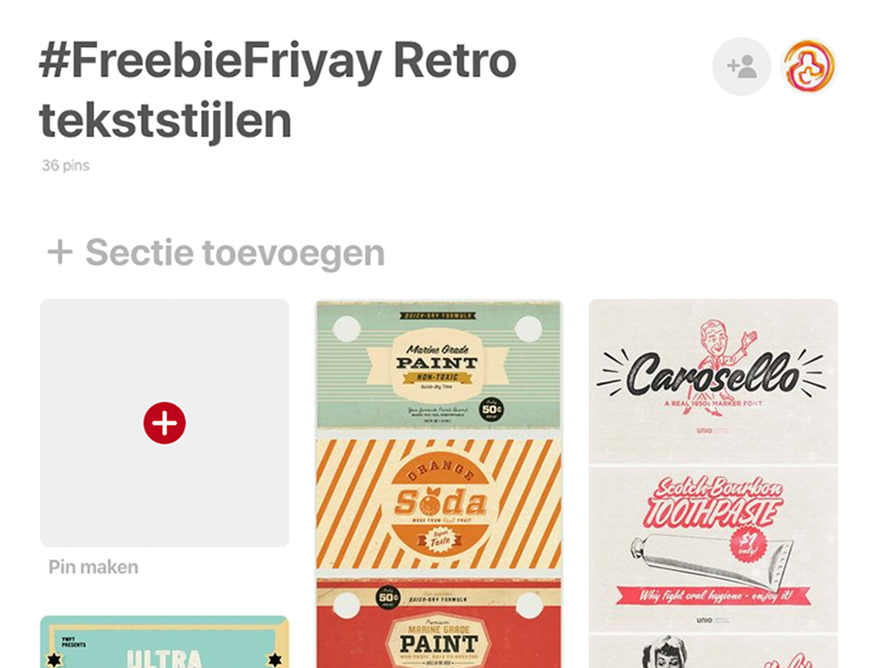 FreebieFriyay #9 - Retro tekststijlen op Pinterest