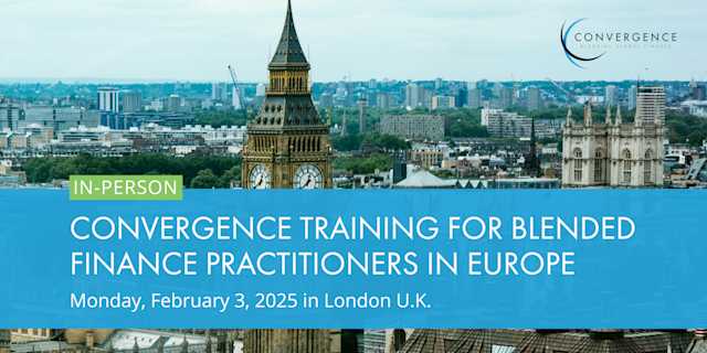 In-Person Convergence Training for Blended Finance Practitioners in Europe