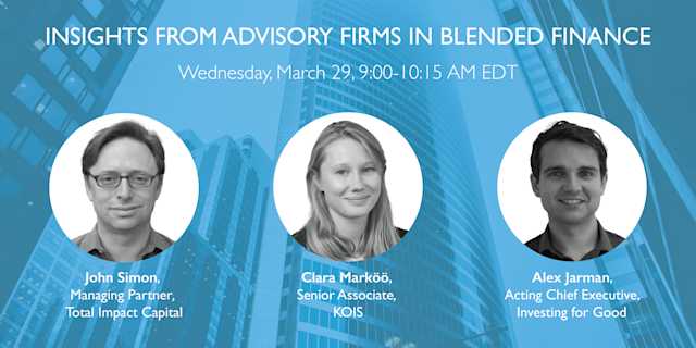 Member Training: Insights from Advisory Firms in Blended Finance