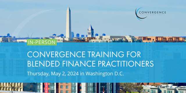 In-Person Convergence Training for Blended Finance Practitioners