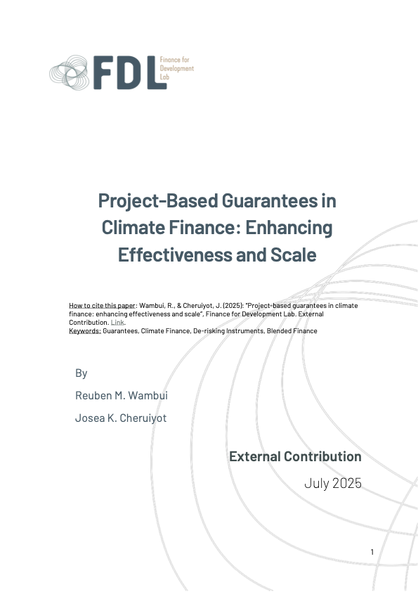 Project-Based Guarantees in Climate Finance: Enhancing Effectiveness and Scale