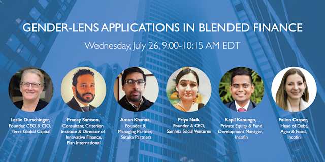 Member Training: Gender-Lens Applications in Blended Finance
