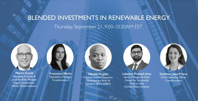 Member Training: Blended Investments in Renewable Energy
