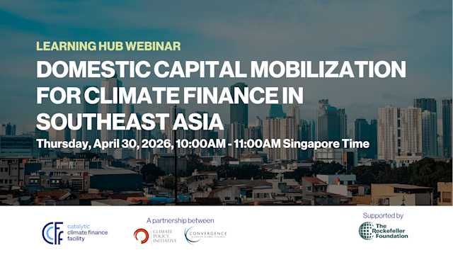 Local Capital Solutions for Blended Climate Finance in Southeast Asia