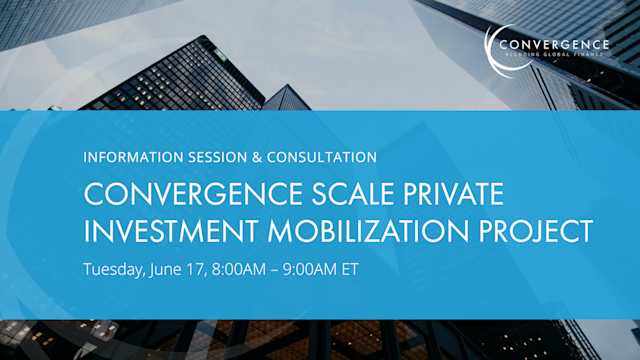 Information Session and Consultation on Convergence Scale Private Investment Mobilization Project (North America/Europe)