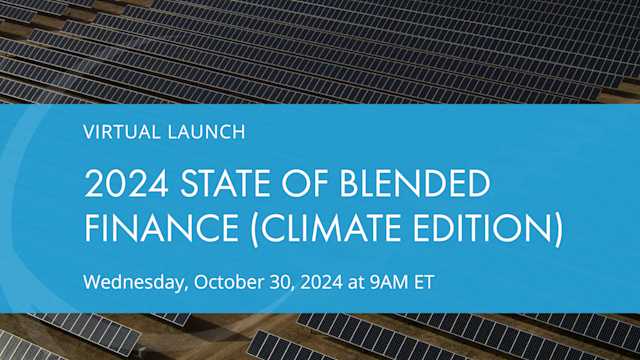 2024 State of Blended Finance (Climate Edition) Virtual Launch