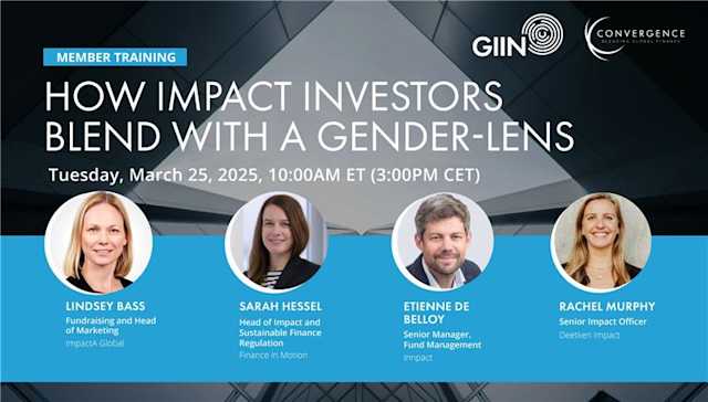 Member Training: How Impact Investors Blend with a Gender-Lens