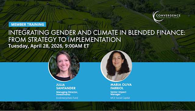 Member Training: Integrating Gender and Climate in Blended Finance - From Strategy to Implementation