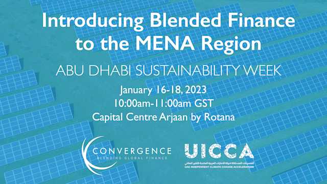 Abu Dhabi Sustainability Week: Introducing Blended Finance to the MENA Region