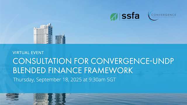 Consultation for Convergence-UNDP Blended Finance Framework