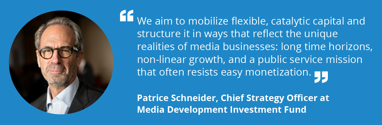 Media Development Investment Fund Member Spotlight with Patrice Schneider