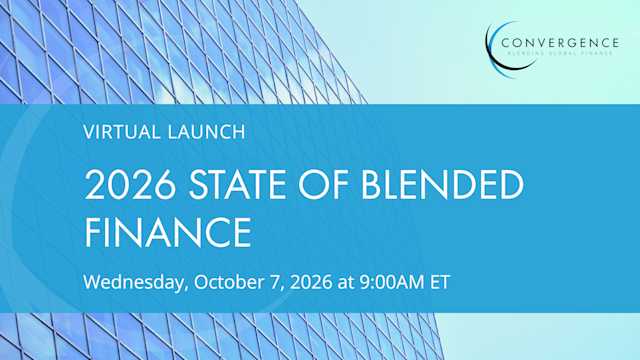 2026 State of Blended Finance Virtual Launch
