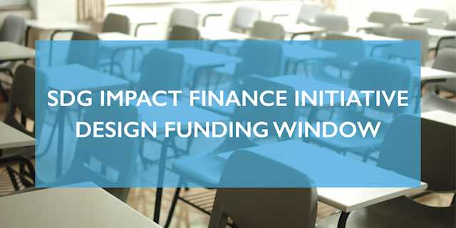 Design Funding Window Launch: SDG Impact Finance Initiative