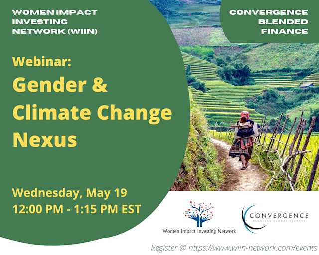Blended Finance and the gender & climate change nexus
