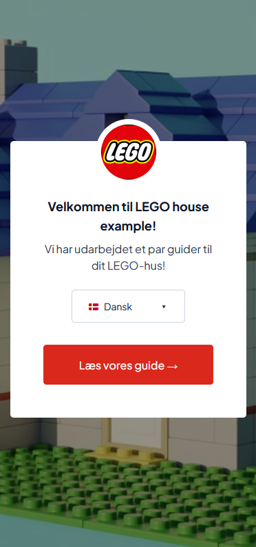 Example lego property introduction screen