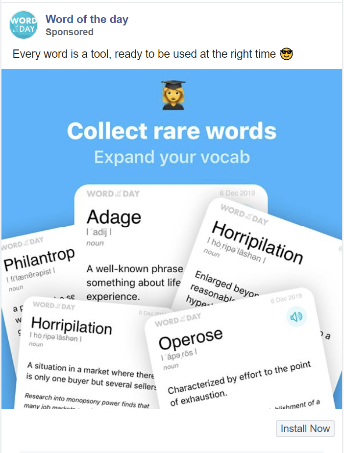 10 word of the day still ad