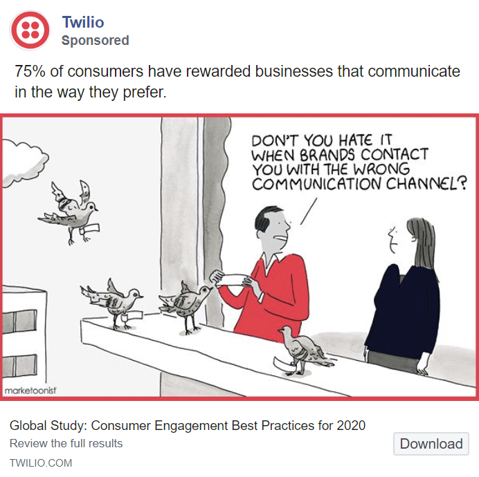 twilio pigeons static ad