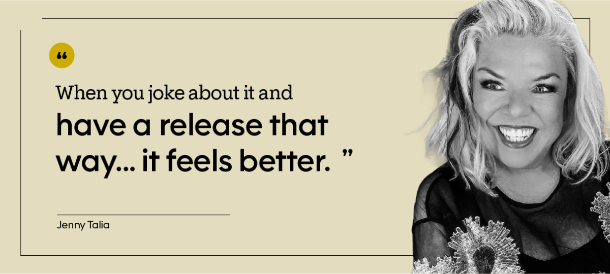 Jenny Talia is pictured backstage at one of her events.