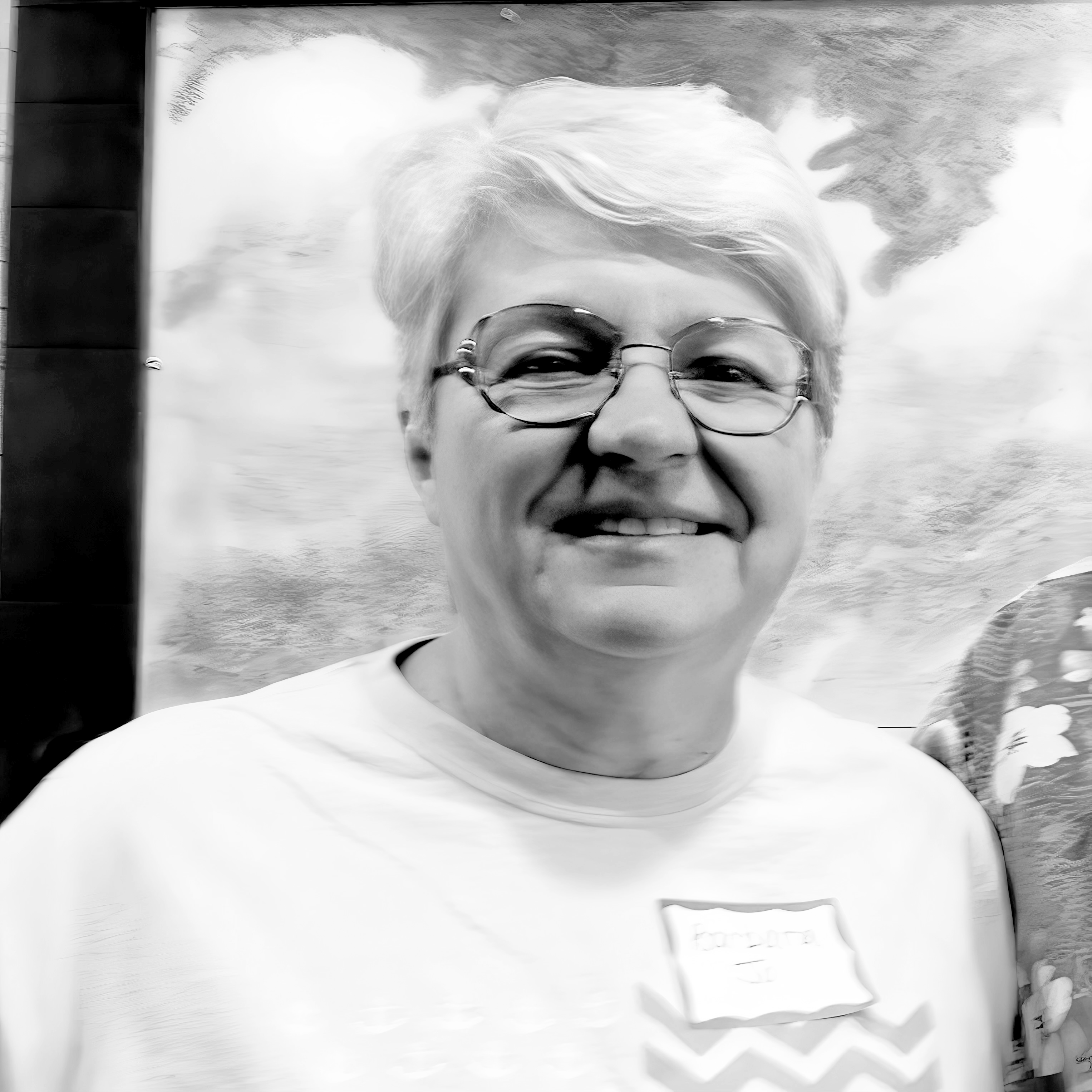 Foto del rostro de Barbara Jo Mullis, en casa.