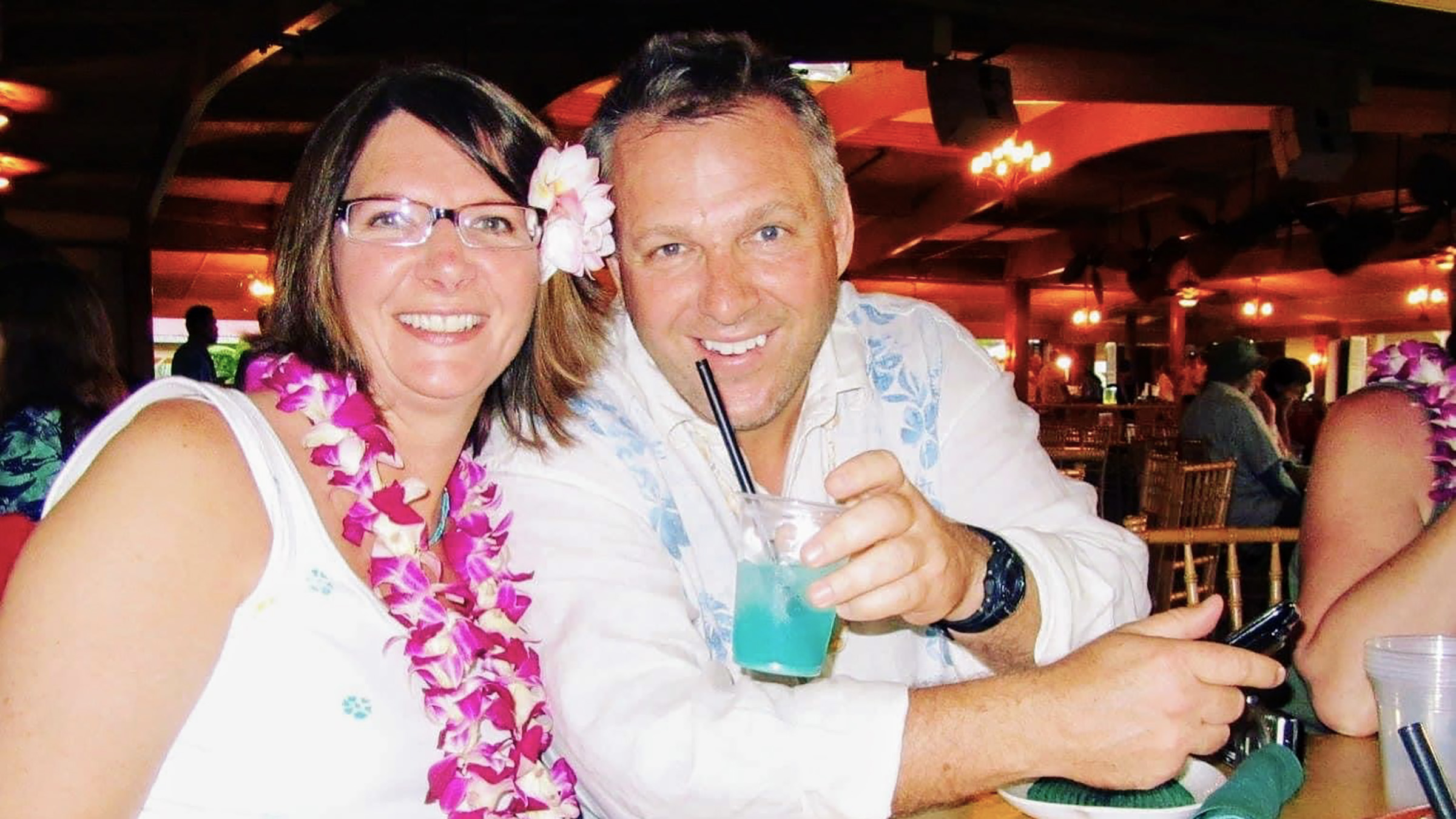Dave Dondoneau with his sister Julie Mischel on a trip to Hawaii.