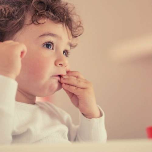 A child eating.