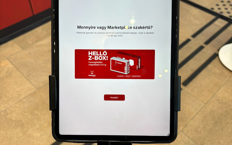iPad kvíz állomás a FoxPost standján