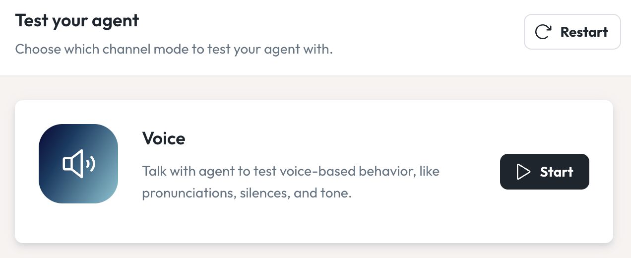 Screenshot of Agent Voice Test 11425