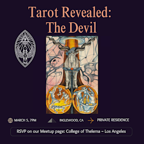 Tarot Revealed: The Devil Tarot Revealed: The Devil — Thu, Mar 5 07:00 PM
