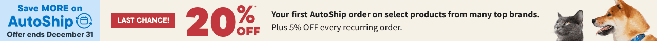 Get 20% OFF your first AutoShip order on food and treats from these dog and cat food brands   — plus enjoy 5% OFF every recurring order!