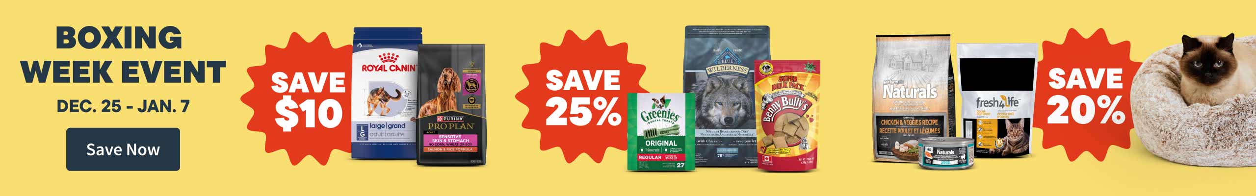 Boxing Week Event. December 25 - January 7. Shop Dog Deals