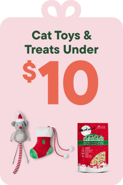 Gifts Under the Tree Callout - Cat Toys & Treats Under