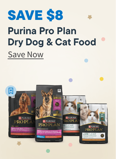 Homepage 50th Anniversary Vendor Spotlight 2 - Purina Pro Plan Dry Dog & Cat Food. Save Now