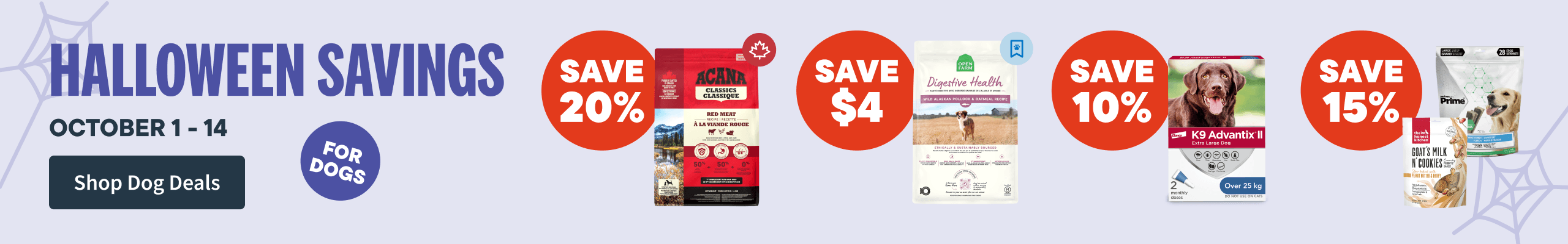 Halloween Savings for dogs - October 1 to 14 - Shop Dog Deals