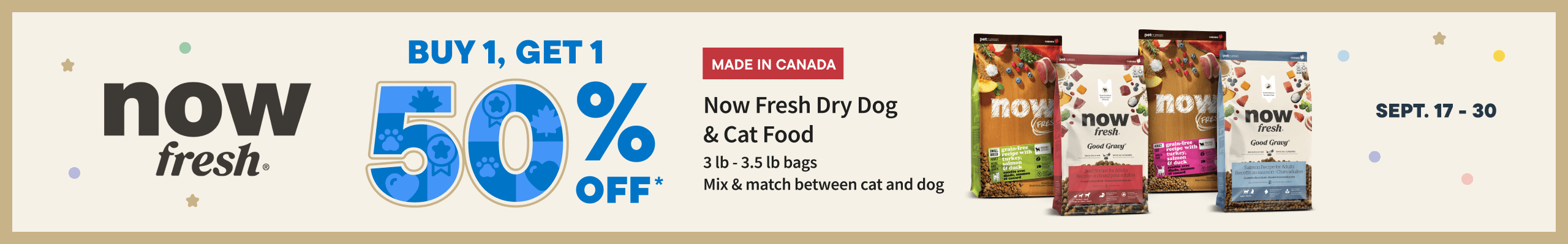 Buy 1, Get 1 50% Off Now Fresh Dry Dog and Cat Food