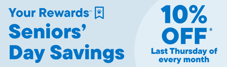 Seniors day savings. 10% off. Last Thursday of every month