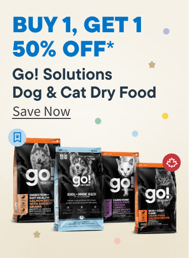 Homepage 50th Anniversary Vendor Spotlight 1 - Go! Solutions Dog & Cat Dry Food. Save Now