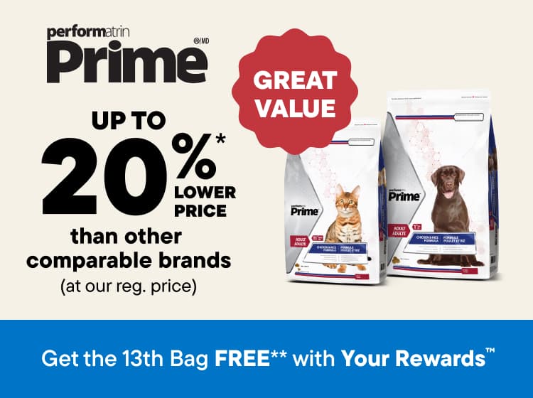 Performatrin Prime. Same Premium Quality. New Lower Price