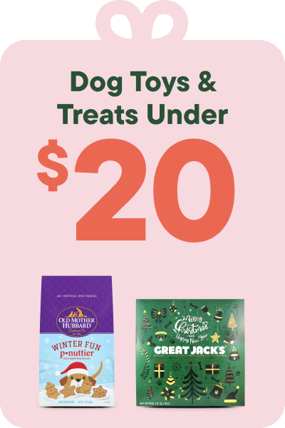 Gifts Under the Tree Callout - Dog Toys & Treats