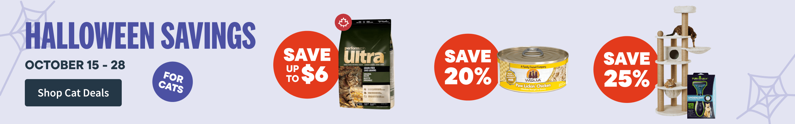Halloween Savings for cats - October 15 to 28 - Shop Cat Deals
