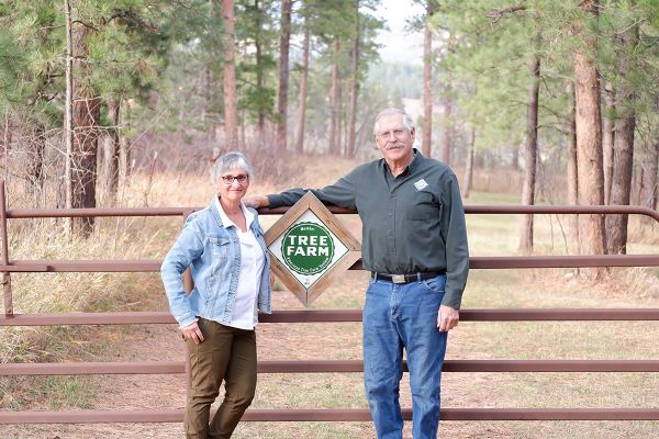 Mary LaHood and Bob Burns (landowners, SD)-with ATFS sign