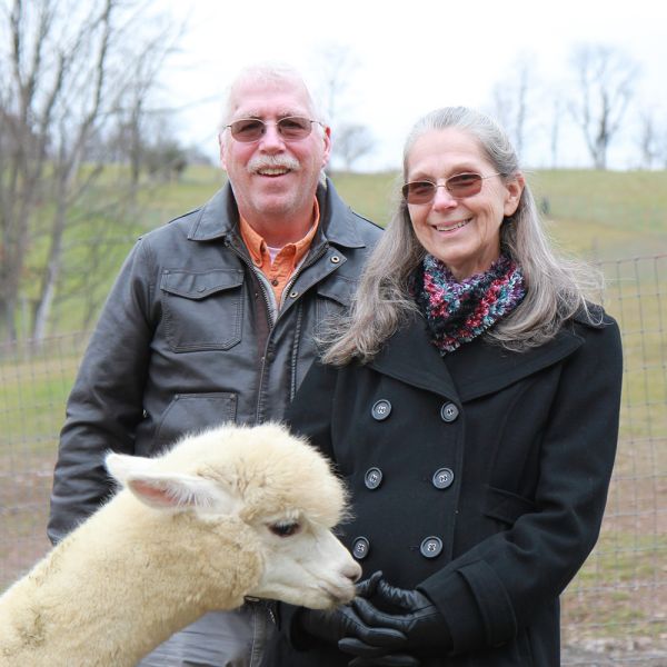 Tony and Debbie Wambaugh (landowners, PA)-with alpaca